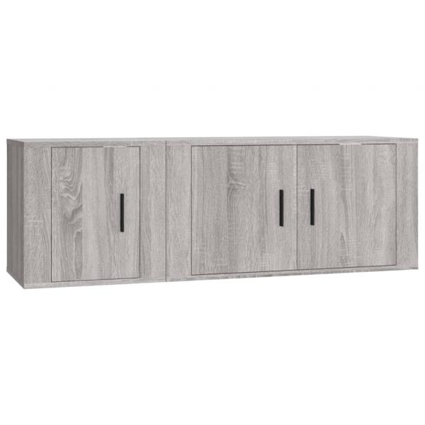 2-tlg. TV-Schrank-Set Grau Sonoma Holzwerkstoff