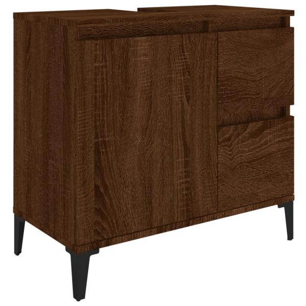 Badschrank Braun Eichen-Optik 65x33x60 cm Holzwerkstoff