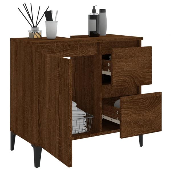 Badschrank Braun Eichen-Optik 65x33x60 cm Holzwerkstoff