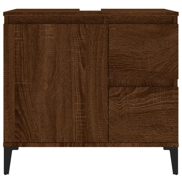 Badschrank Braun Eichen-Optik 65x33x60 cm Holzwerkstoff