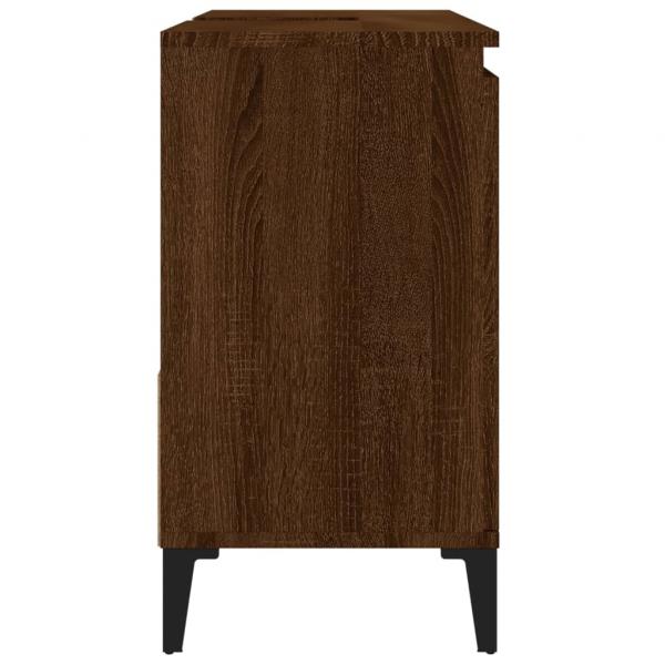 Badschrank Braun Eichen-Optik 65x33x60 cm Holzwerkstoff
