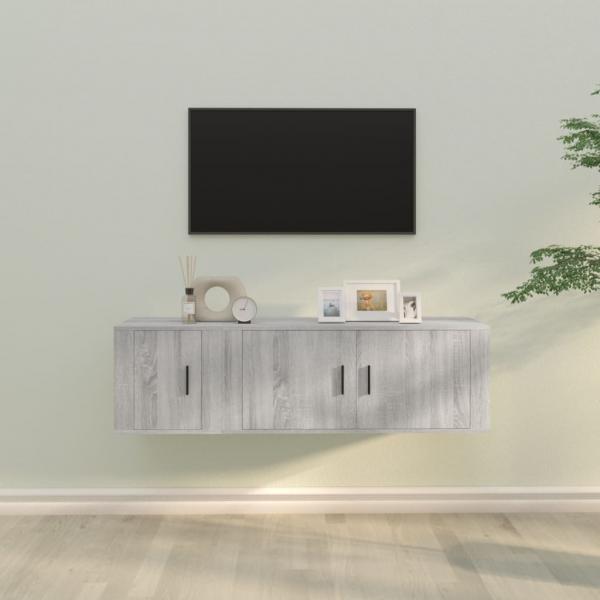 ARDEBO.de - 2-tlg. TV-Schrank-Set Grau Sonoma Holzwerkstoff