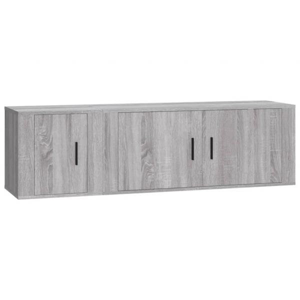 2-tlg. TV-Schrank-Set Grau Sonoma Holzwerkstoff