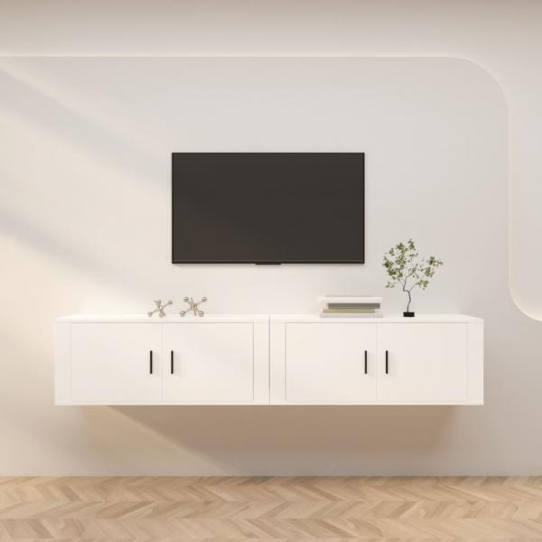 ARDEBO.de - TV-Wandschränke 2 Stk. Weiß 100x34,5x40 cm
