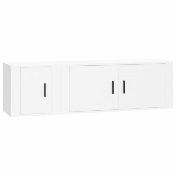 2-tlg. TV-Schrank-Set Weiß Holzwerkstoff