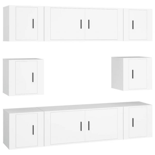 8-tlg. TV-Schrank-Set Weiß Holzwerkstoff