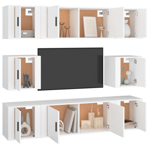 8-tlg. TV-Schrank-Set Weiß Holzwerkstoff