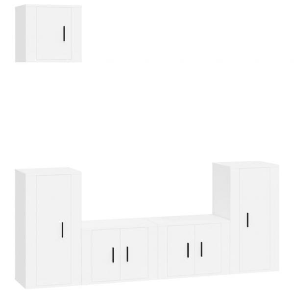 ARDEBO.de - 5-tlg. TV-Schrank-Set Weiß Holzwerkstoff