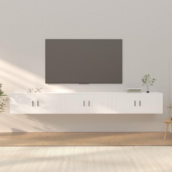 ARDEBO.de - TV-Wandschränke 3 Stk. Weiß 100x34,5x40 cm
