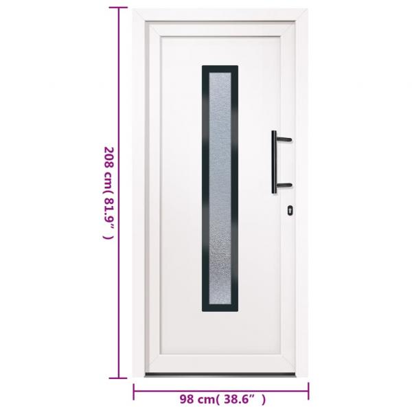 Haustür Weiß 98x208 cm PVC
