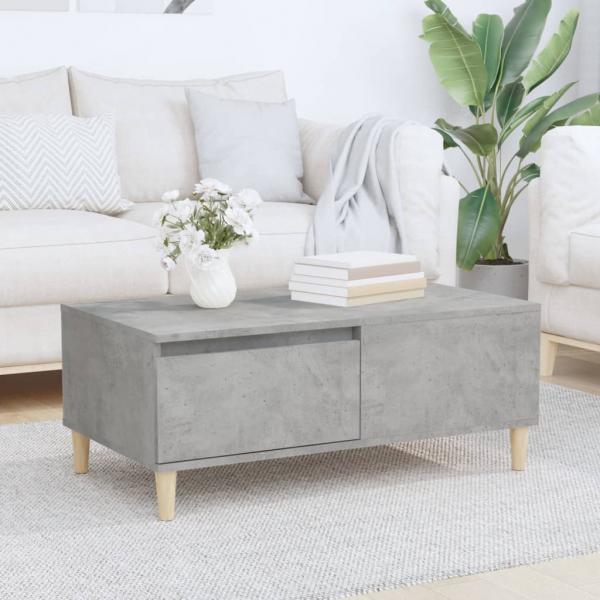 ARDEBO.de - Couchtisch Betongrau 90x50x36,5 cm Holzwerkstoff