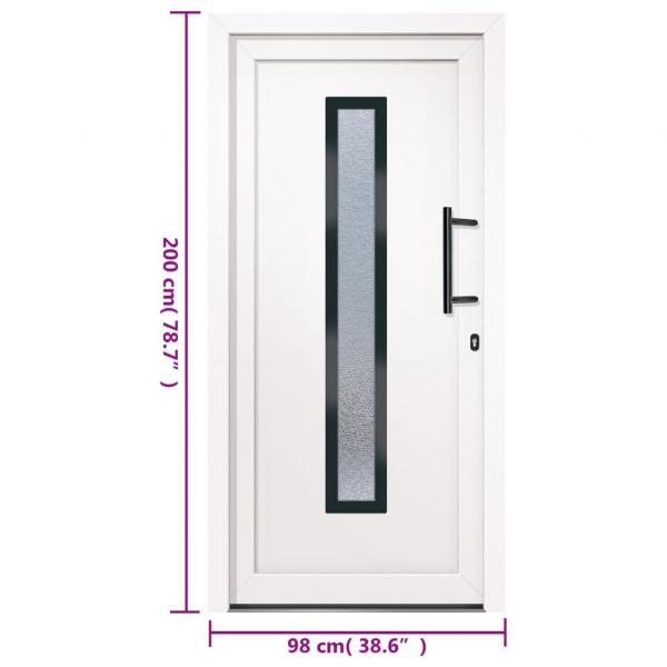 Haustür Weiß 98x200 cm PVC