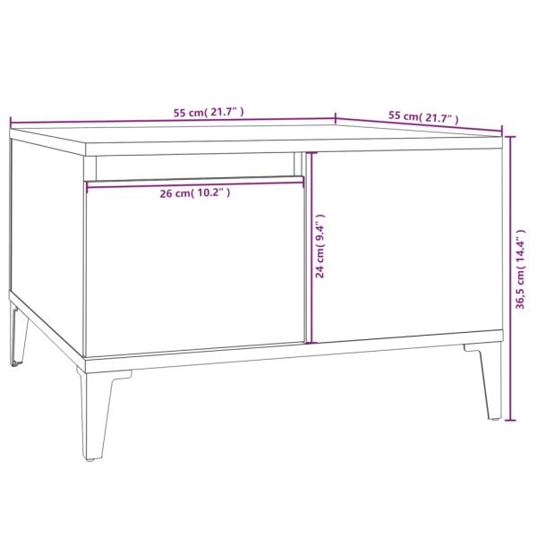 ARDEBO.de - Couchtisch Betongrau 55x55x36,5 cm Holzwerkstoff