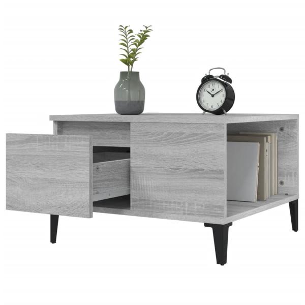ARDEBO.de - Couchtisch Grau Sonoma 55x55x36,5 cm Holzwerkstoff