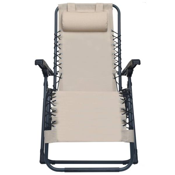 Liegestuhl Klappbar Creme Textilene
