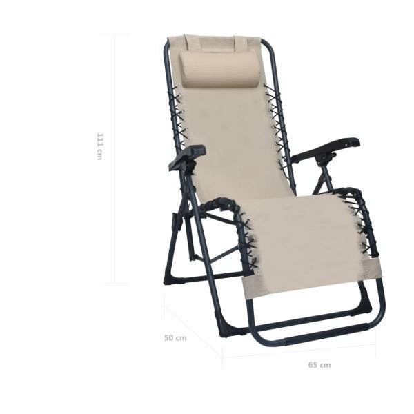 Liegestuhl Klappbar Creme Textilene
