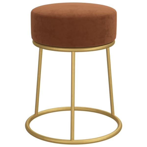 Runder Hocker Braun Samt