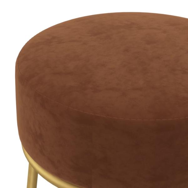 Runder Hocker Braun Samt