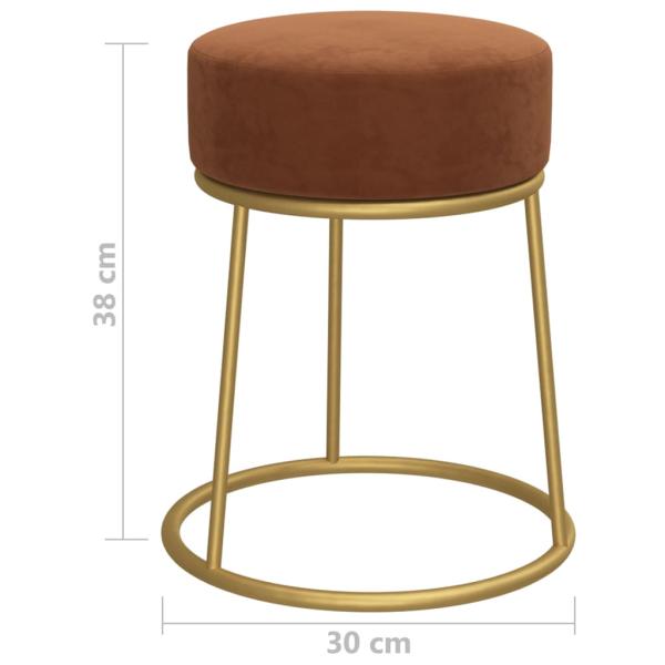 Runder Hocker Braun Samt