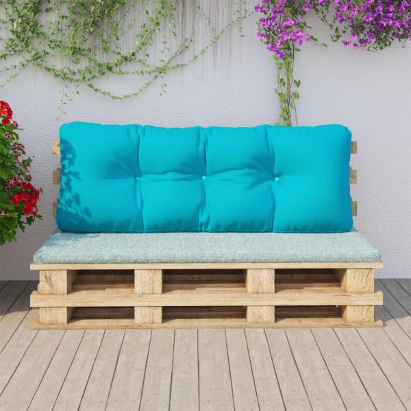 Palettenkissen Türkis 120x40x12 cm Stoff