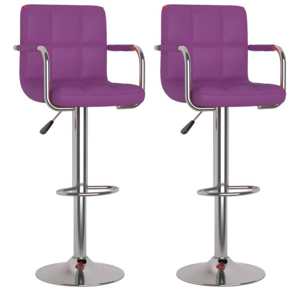 Barhocker 2 Stk. Lila Kunstleder