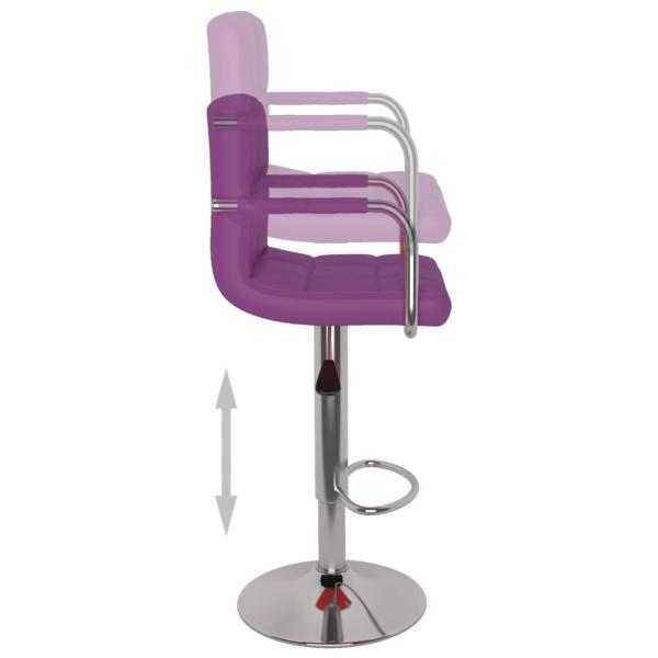 Barhocker 2 Stk. Lila Kunstleder