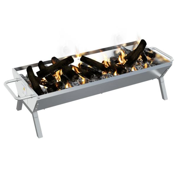 Grill Silbern 118x42x30,5 cm Edelstahl