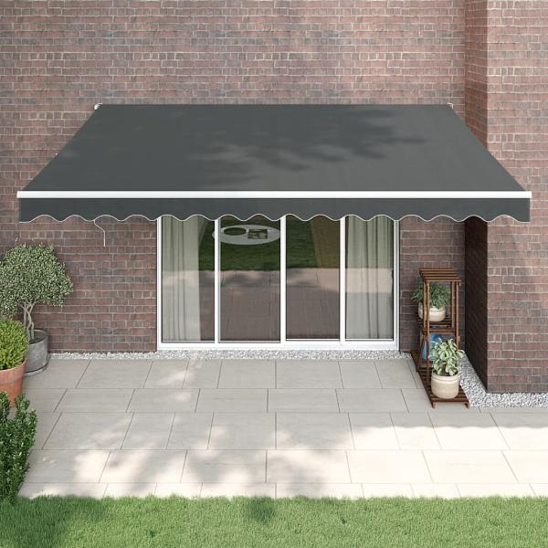 ARDEBO.de - Markise Einziehbar Anthrazit 4x3 m Stoff und Aluminium