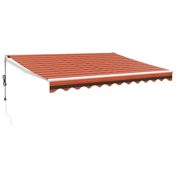 Elektrische Markise mit Kurbel Orange und Braun 3,5x2,5 m