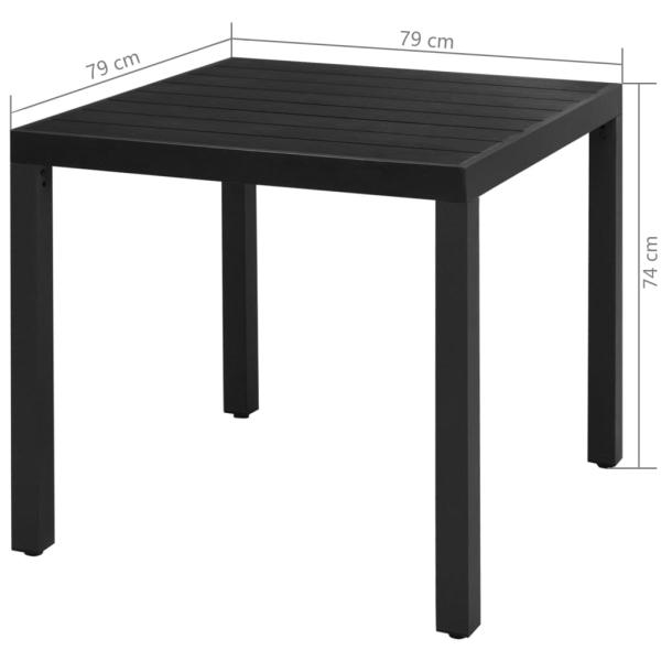 3-tlg. Garten-Essgruppe PVC Rattan Schwarz