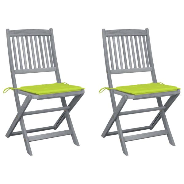 ARDEBO.de - Klappbare Gartenstühle 2 Stk. mit Kissen Massivholz Akazie