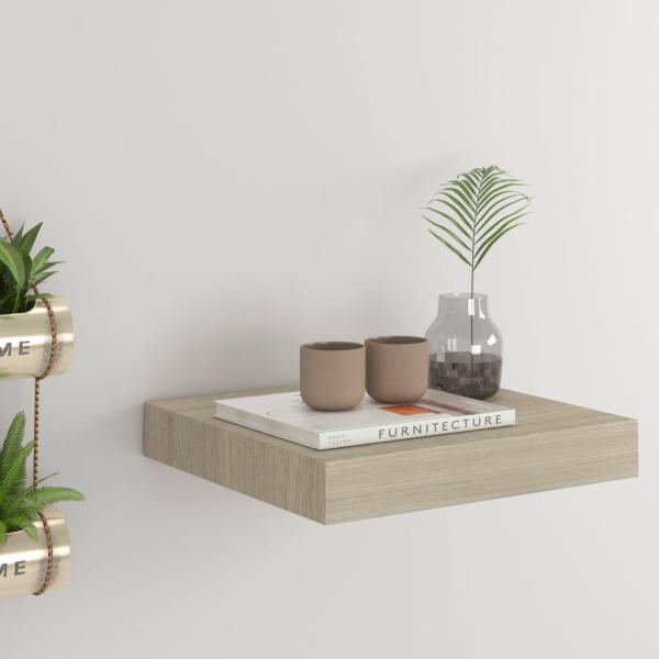 ARDEBO.de - Schwebendes Wandregal Eichefarben 23x23,5x3,8 cm MDF