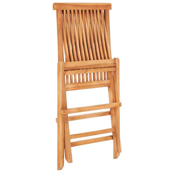 3-tlg. Bistro-Set mit Kissen Grau Karomuster Massivholz Teak