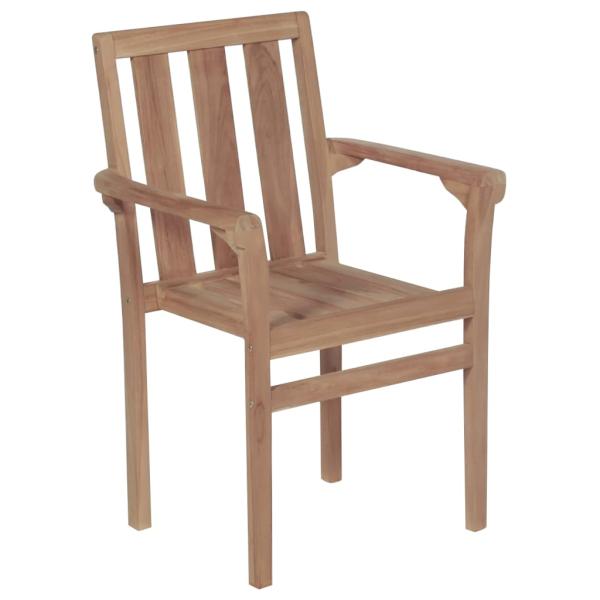 Gartenstühle 2 Stk. Graue Karomuster-Kissen Massivholz Teak