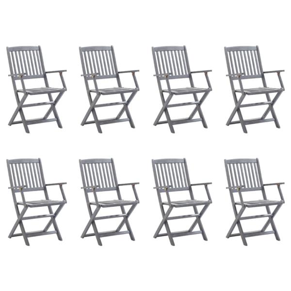 ARDEBO.de - Klappbare Gartenstühle 8 Stk. mit Kissen Massivholz Akazie