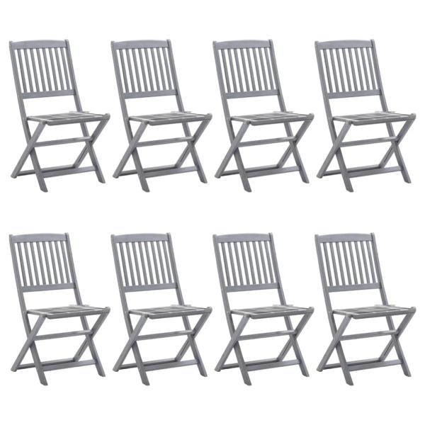 ARDEBO.de - Klappbare Gartenstühle 8 Stk. mit Kissen Massivholz Akazie