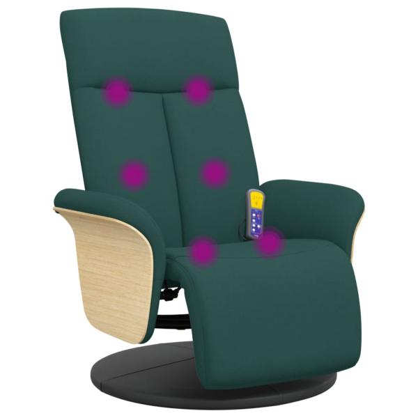 Massagesessel mit Fußteil Dunkelgrün Stoff