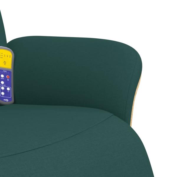 Massagesessel mit Fußteil Dunkelgrün Stoff