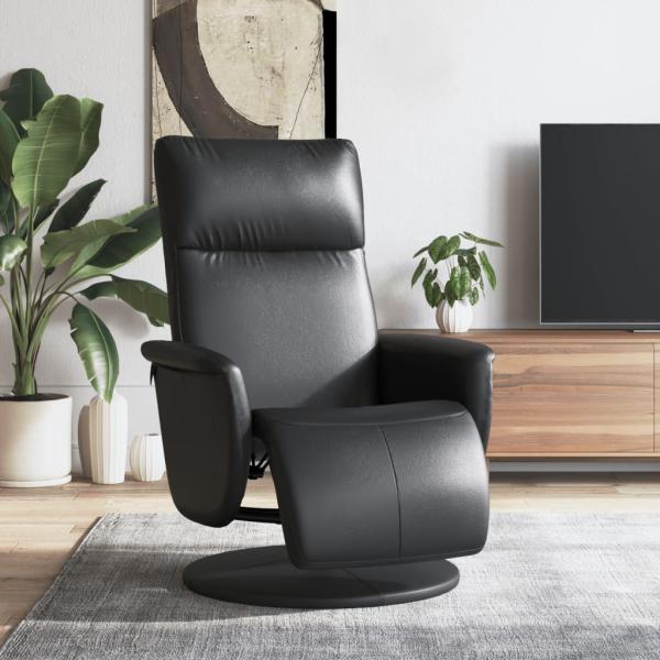 ARDEBO.de - Relaxsessel mit Fußteil Schwarz Kunstleder