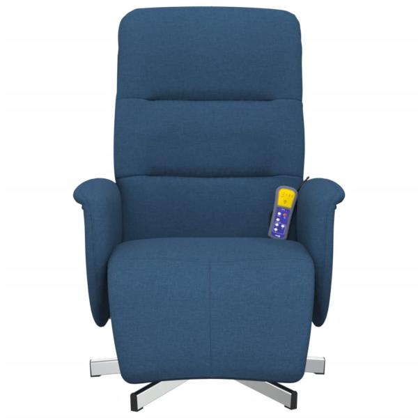 Massagesessel mit Fußteil Blau Stoff