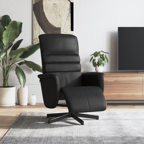 ARDEBO.de - Relaxsessel mit Fußteil Schwarz Kunstleder