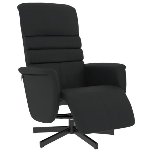 Relaxsessel mit Fußteil Schwarz Kunstleder