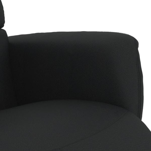 Relaxsessel mit Fußteil Schwarz Kunstleder