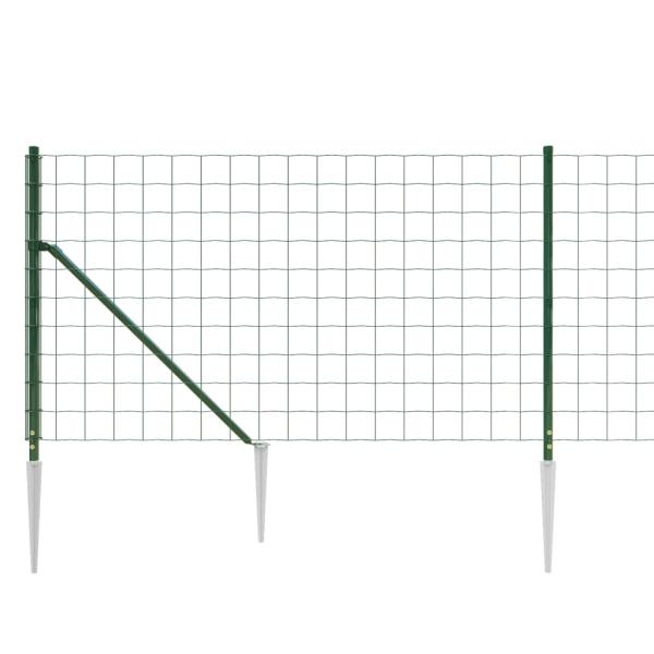 Maschendrahtzaun mit Bodenhülsen Grün 0,8x10 m