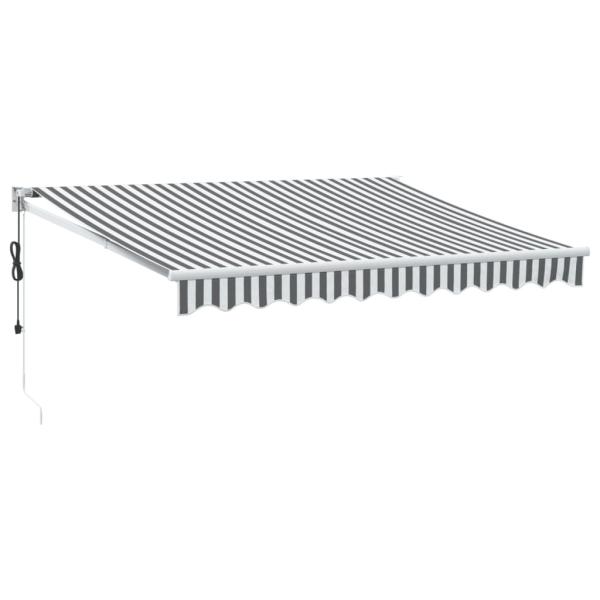 Markise Einziehbar Anthrazit und Weiß 3x2,5 m Stoff & Aluminium
