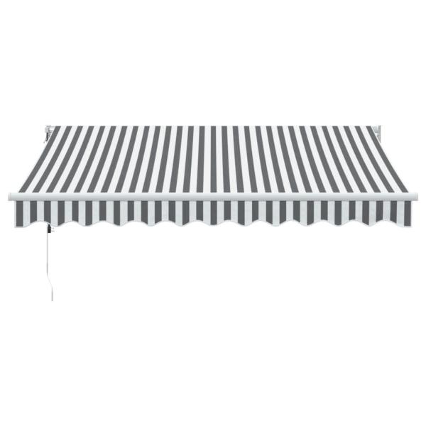 Markise Einziehbar Anthrazit und Weiß 3x2,5 m Stoff & Aluminium