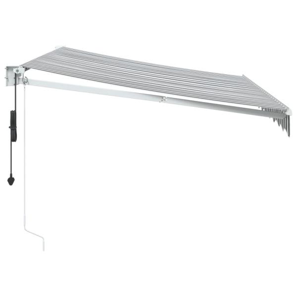 Markise Einziehbar Anthrazit und Weiß 3x2,5 m Stoff & Aluminium