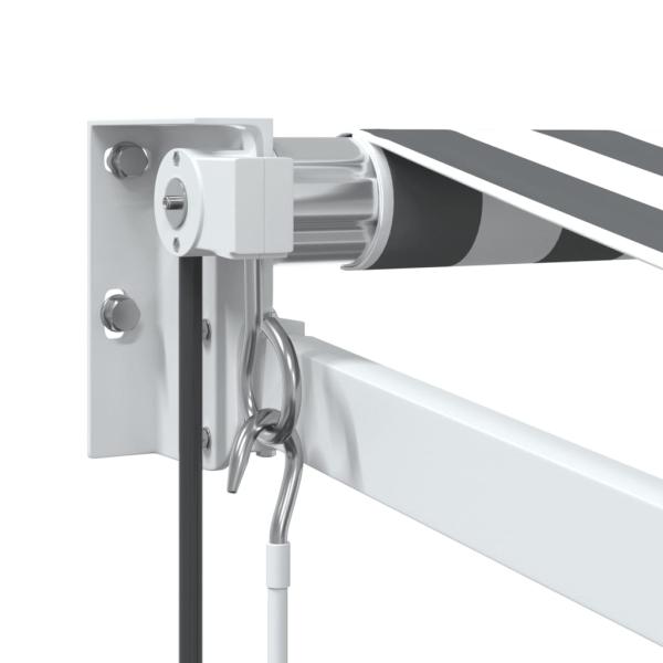 Markise Einziehbar Anthrazit und Weiß 3x2,5 m Stoff & Aluminium
