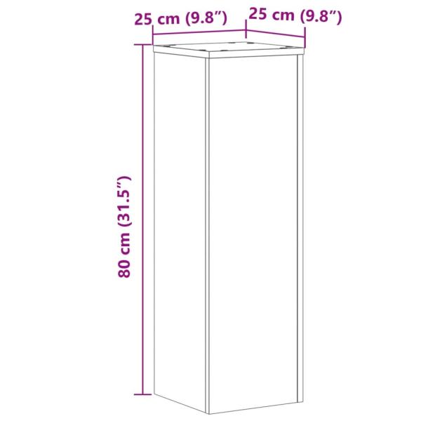 Pflanzenständer 2 Stk. Altholz-Optik 25x25x80 cm Holzwerkstoff