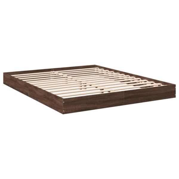 Bettgestell ohne Matratze Braun Eiche 160x200 cm Holzwerkstoff